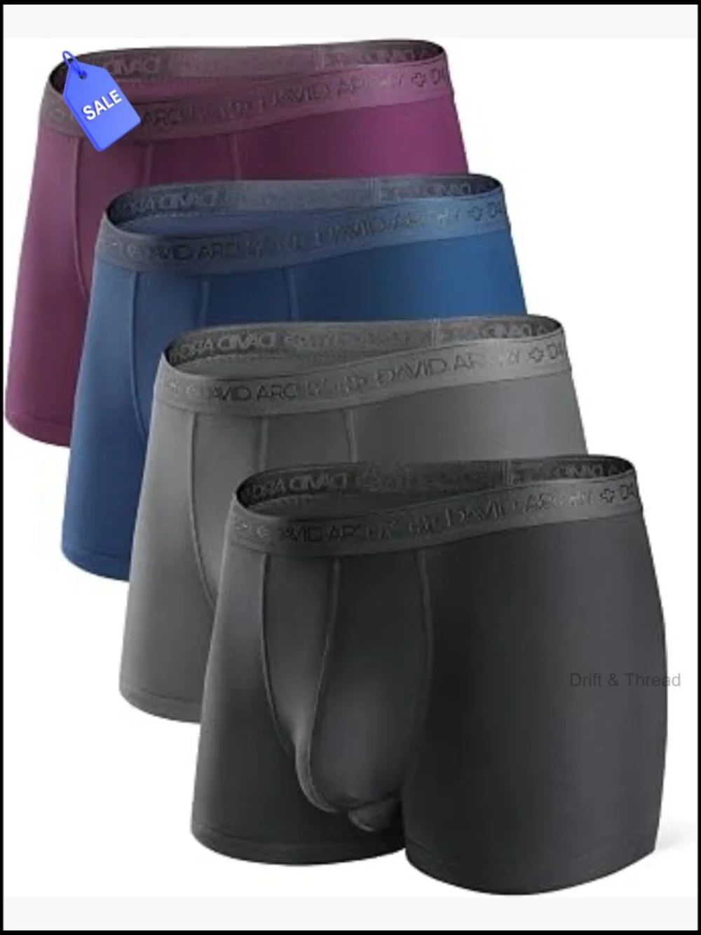 Men's Boxer Briefs 4-Pack Modal Dual Pouch Anti-Chafe XL